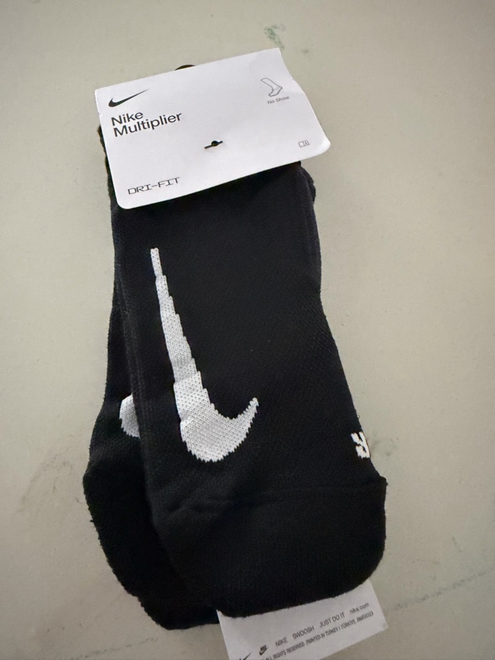 Nike large multiplier now show socks- 2 pair- white or black- pick one- nwt